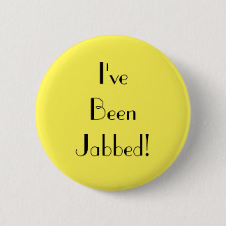 Art Deco Yellow I've Been Jabbed Vaccination 6 Cm Round Badge