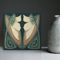 Art Deco Yellow Lily Floral Wall Decor Art Nouveau