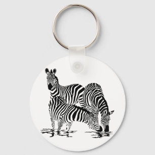 Art Deco  Zebra Key Ring
