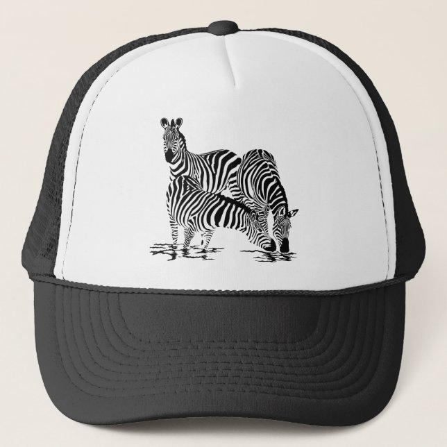Art Deco  Zebra Trucker Hat (Front)