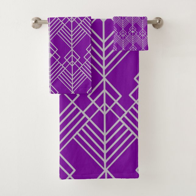 Art Deco Zig-Zag Bath Towel Set (Insitu)