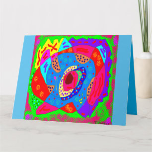 Art decor birthday design mixed colours card