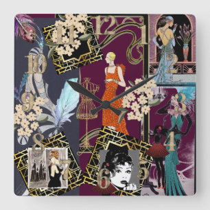 Art Decor Fashion Show Scene Square Wall Clock