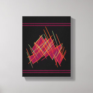 Art decor for interior design black with red mix