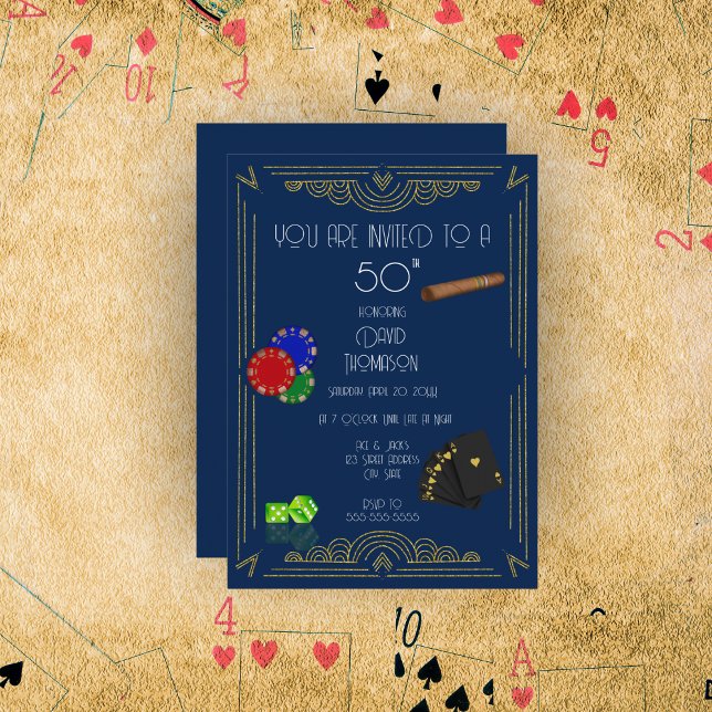 Art Decor Poker & Cigar Party  Invitation (Creator Uploaded)