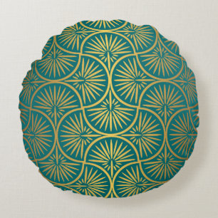 Art Decor Vintage Oriental Wallpaper Round Cushion