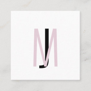 Art Decp Pink & Black Hair Stylist Square Business Card