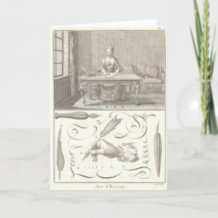 Art d'Ecrire Art of Writing Diderot Encyclopaedia Card