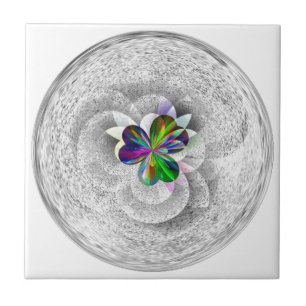 Art Design 3 leaf heart Tile