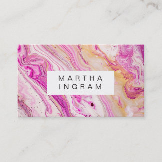 Art Design Abstract Bright Fresh Pink Gold White Business Card