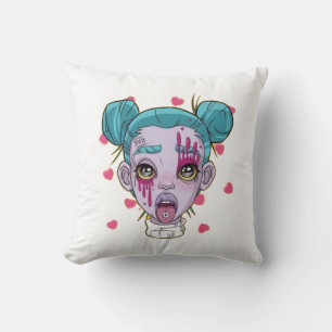 art design, cyberpunk art, cyberpunk, clubber girl cushion