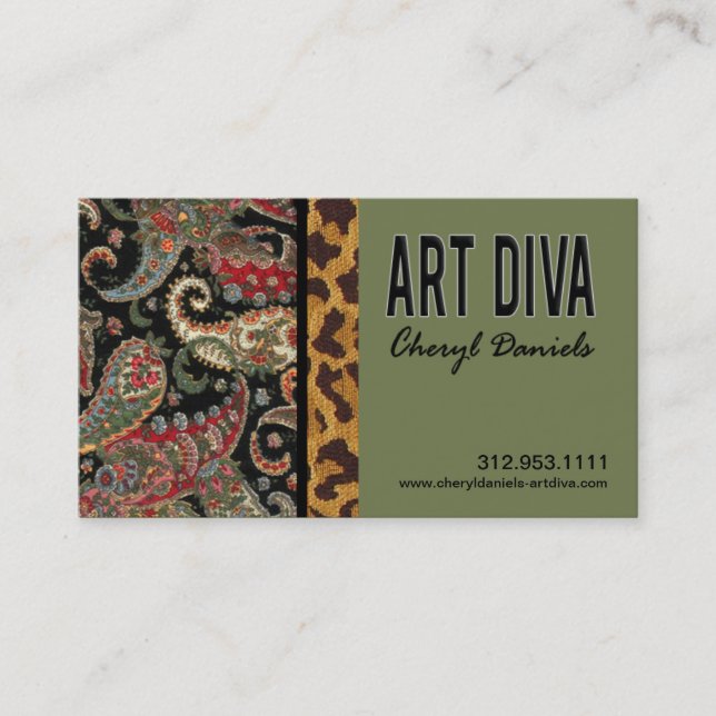 Art Diva Graphic Designer Business Card (Front)