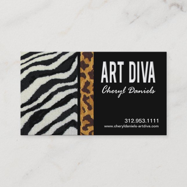 Art Diva Graphic Designer Business Card (Front)