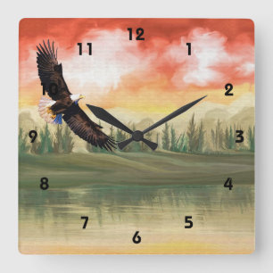 Art Eagle Soaring Lake Wall Clock