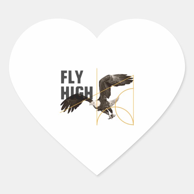 Art Eagle T Shirt Heart Sticker (Front)