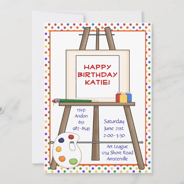 Art Easel Invitation (Front)