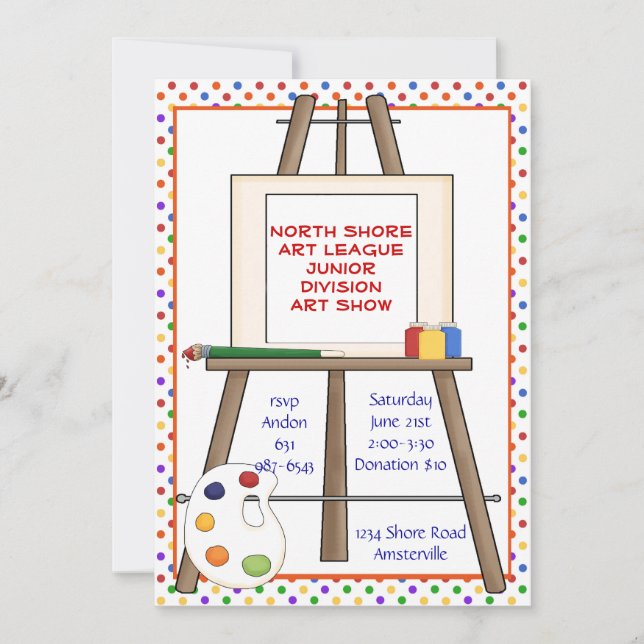 Art Easel Invitation. Invitation (Front)