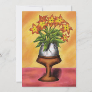 art easter egg as vase with flowers on table holiday card