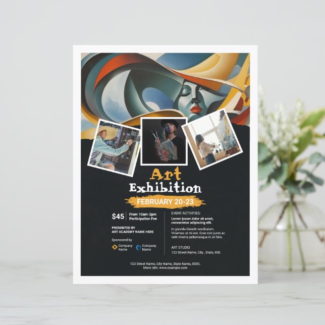 Art Exhibition Event Flyer Template (Standing Front)