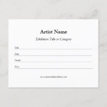 Art Exhibition Label Template for Artists
