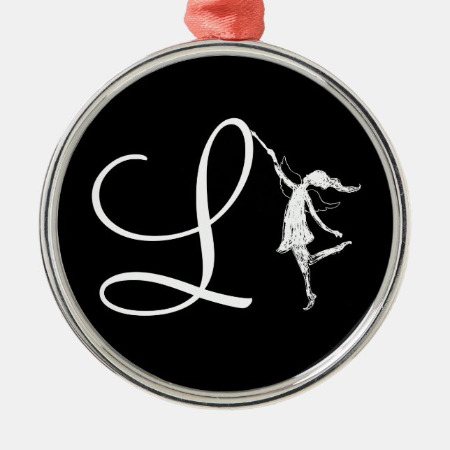Art Fairy Initial: L Metal Tree Decoration (Front)