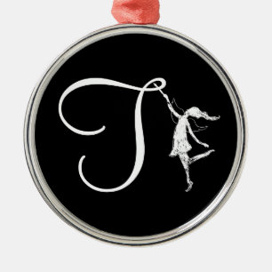 Art Fairy Initial: T Metal Tree Decoration