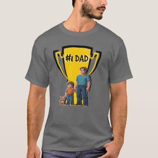 art father and son 8bits number 1 dad retro T-Shirt