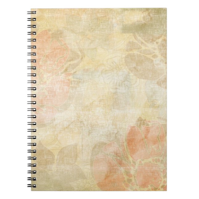 art floral grunge background pattern spiral notebook (Front)