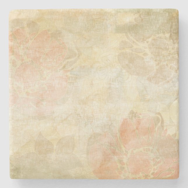 art floral grunge background pattern stone coaster (Front)