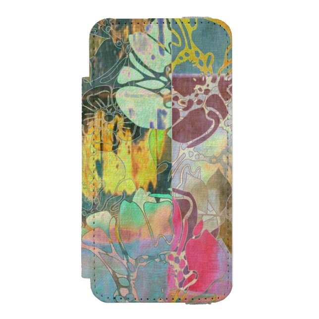Art floral grunge pattern incipio iPhone wallet case (Folio Front)