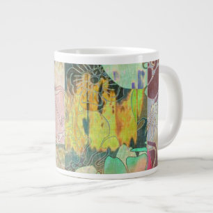 Art floral grunge pattern large coffee mug