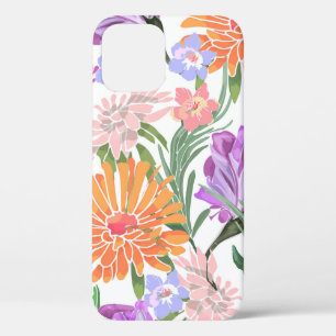 Art floral seamless pattern. Morning glory, ipomo iPhone 12 Case