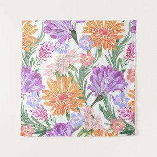 Art floral seamless pattern. Morning glory,ipomoea Tapestry