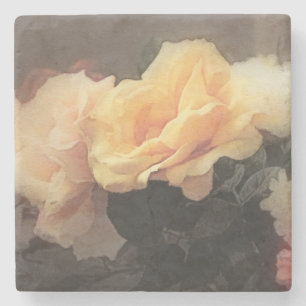 art floral vintage background in pastel colours stone coaster