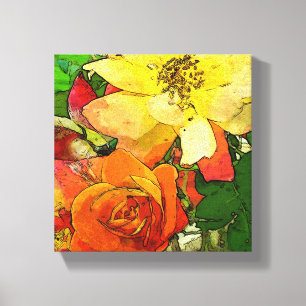 art floral vintage colourful background 2 canvas print