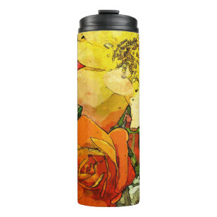 art floral vintage colourful background 2 thermal tumbler