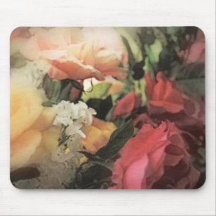 art floral vintage vibrant background with red mouse pad