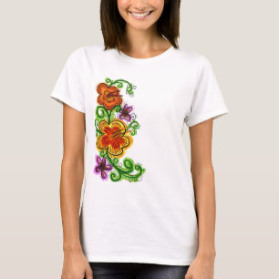 Art flowers ladies shirt