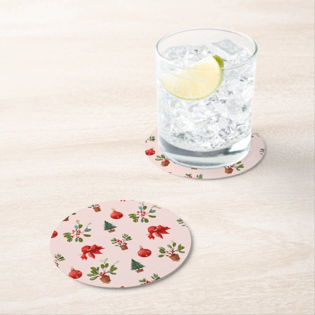 Art full of Christmas atmosphere Round Paper Coaster (Insitu)
