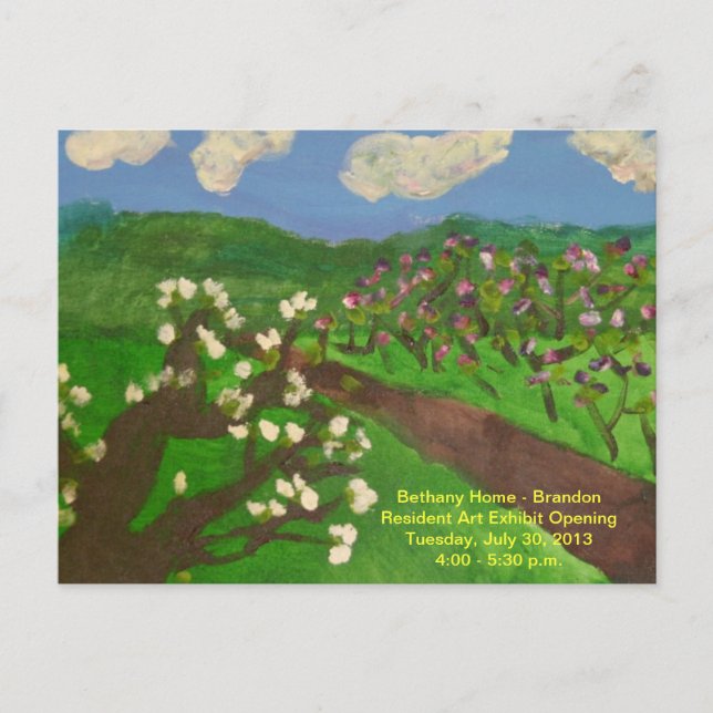 Art Gallery Exhibit Open Invitation Postcard (Front)