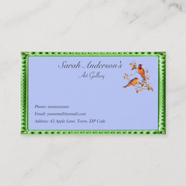 Art Gallery - Frame and Birds Business Card (Front)