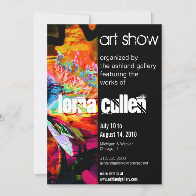 art gallery show invitation - chaos (Front)