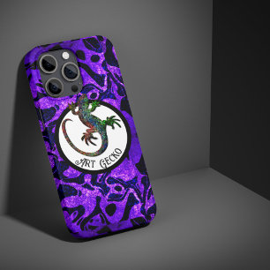 Art Gecko - purple background Case-Mate iPhone Case