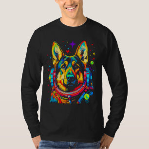 Art German Shepherd Dog Astronaut T-Shirt