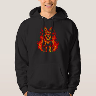 Art German Shepherd Dog Fire Hoodie