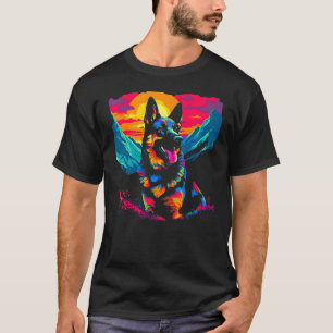 Art German Shepherd Dog Hiking T-Shirt