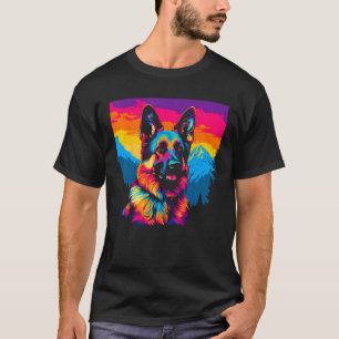Art German Shepherd Dog Mountain T-Shirt