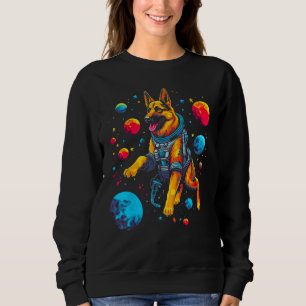 Art German Shepherd Dog Space Planet Sweatshirt