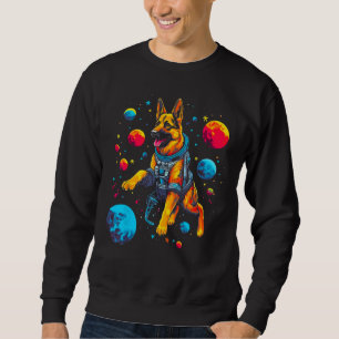 Art German Shepherd Dog Space Planet Sweatshirt