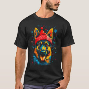 Art German Shepherd Dog Xmas T-Shirt